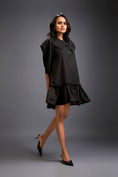 Load image into Gallery viewer, Puff-sleeve Dress With Swarovski Floral Appliqué