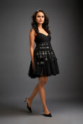 Load image into Gallery viewer, Strappy Dress With Green 3-D Embellishments On Skirt