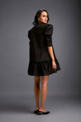 Load image into Gallery viewer, Puff-sleeve Dress With Swarovski Floral Appliqué