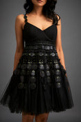 Load image into Gallery viewer, Strappy Dress With Green 3-D Embellishments On Skirt
