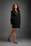 Load image into Gallery viewer, Mesh Dress With Geometric Patterns And Silver Metallic Lining