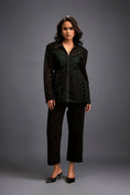Load image into Gallery viewer, Semi-Sheer Geometric Cutout Jacket With Pants