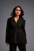 Load image into Gallery viewer, Semi-Sheer Geometric Cutout Jacket With Pants