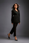 Load image into Gallery viewer, Semi-Sheer Geometric Cutout Jacket With Pants