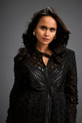 Load image into Gallery viewer, Cutout Jacket With Structured Zipper Closure, Metallic Silver Lining And Pants