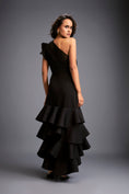 Load image into Gallery viewer, One-shoulder Swarovski Tiered Ruffle Dress