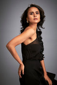 Load image into Gallery viewer, One-shoulder Swarovski Tiered Ruffle Dress
