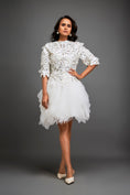 Load image into Gallery viewer, Floral Patterned Dress With Layered Ruffled Sheer Bottom