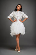 Load image into Gallery viewer, Floral Patterned Dress With Layered Ruffled Sheer Bottom