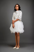 Load image into Gallery viewer, Floral Patterned Dress With Layered Ruffled Sheer Bottom