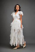 Load image into Gallery viewer, Layered Cascading Sheer Skirt With Intricate Cutwork Detailing