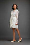 Load image into Gallery viewer, Mesh Dress With Geometric Patterns And Silver Metallic Lining