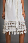 Load image into Gallery viewer, Dress With Belted Waist And Metallic Geometric Hemline