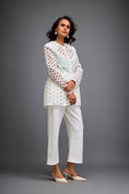 Load image into Gallery viewer, Semi-Sheer Geometric Cutout Jacket With Pants