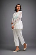 Load image into Gallery viewer, Semi-Sheer Geometric Cutout Jacket With Pants