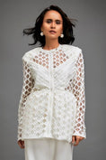 Load image into Gallery viewer, Cutout Jacket With Structured Zipper Closure, Metallic Silver Lining And Pants