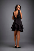 Load image into Gallery viewer, Plunging Neckline Dress With Ruffled Skirt And Beadwork