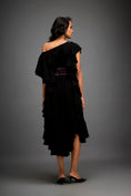 Load image into Gallery viewer, Asymmetrical Off-Shoulder Dress And Metallic Waist Belt