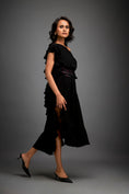 Load image into Gallery viewer, Asymmetrical Off-Shoulder Dress And Metallic Waist Belt