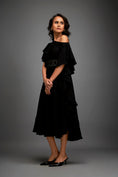 Load image into Gallery viewer, Asymmetrical Off-Shoulder Dress And Metallic Waist Belt