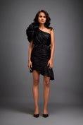 Load image into Gallery viewer, One-shoulder Top With Swarovski Waistband And Tiered Ruffle Skirt