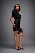 Load image into Gallery viewer, One-shoulder Top With Swarovski Waistband And Tiered Ruffle Skirt