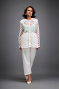 Load image into Gallery viewer, Semi-Sheer Geometric Cutout Jacket With Pants