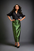 Load image into Gallery viewer, Metallic Skirt With Geometric Cutout Detailing