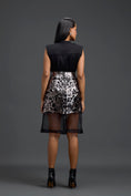 Load image into Gallery viewer, Black Sleeveless Top and Gunmetal Cutwork Skirt Set