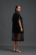 Load image into Gallery viewer, Floral Patch Relaxed Black Dress