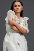 Load image into Gallery viewer, White Layered Organza 3D Floral Dress