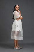 Load image into Gallery viewer, White Layered Organza 3D Floral Dress