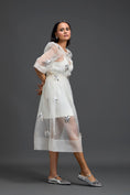 Load image into Gallery viewer, White Layered Organza 3D Floral Dress