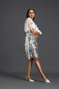 Load image into Gallery viewer, Silver Laser Cutwork Skirt
