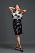 Load image into Gallery viewer, Glossy Laser-Cut Pencil Skirt