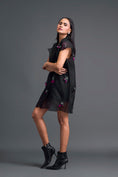 Load image into Gallery viewer, Black Floral Organza Blazer Dress Three-Piece Set