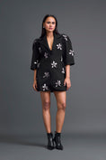 Load image into Gallery viewer, Black 3D Floral Blazer Dress