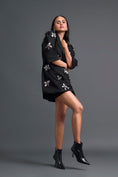 Load image into Gallery viewer, Black 3D Floral Blazer Dress