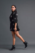 Load image into Gallery viewer, Black 3D Floral Blazer Dress
