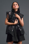 Load image into Gallery viewer, Gunmetal Panelled Organza Co-ord Set