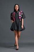 Load image into Gallery viewer, Black 3D Floral Jacket and Taffeta Bubble Dress