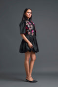 Load image into Gallery viewer, Black 3D Floral Jacket and Taffeta Bubble Dress
