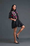 Load image into Gallery viewer, Black 3D Floral Jacket and Taffeta Bubble Dress