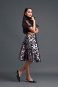 Load image into Gallery viewer, Black Halter Organza Top and Laser-Cut Skirt Set