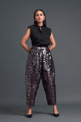Load image into Gallery viewer, Gunmetal Laser-Cut Trousers