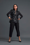 Load image into Gallery viewer, Black Leather Lattice Jacket and Tailored Pants Set