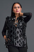 Load image into Gallery viewer, Black Leather Lattice Jacket and Tailored Pants Set
