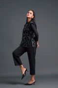 Load image into Gallery viewer, Black Leather Lattice Jacket and Tailored Pants Set