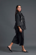 Load image into Gallery viewer, Black Structured Cage Shirt and Wide-Leg Pants Set