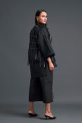 Load image into Gallery viewer, Black Structured Cage Shirt and Wide-Leg Pants Set